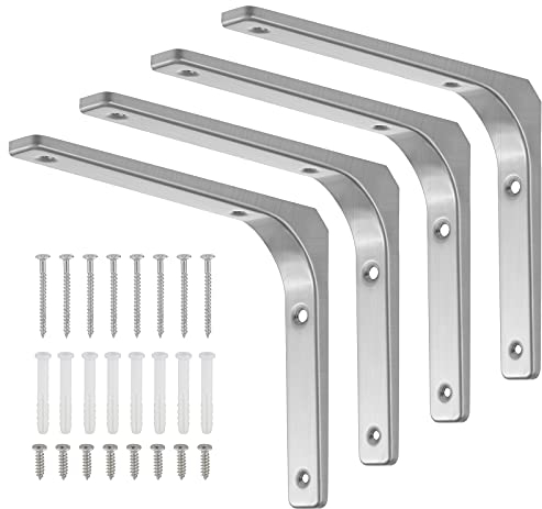 Faankiton 4 Stück Regalhalterung Maximale Tragkraft 70kg, Winkel Regal mit Schrauben, Multifunktionale Metallwinkel 90 Grad für Wandhalterung Regal, Regalhalterung (200 x 250 mm)