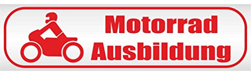 INDIGOS UG - Magnetschild Auto Motorradausbildung 45 x 12 cm rot - Magnetfolie LKW Truck Transporter Baustellenfahrzeug Firmenwagen - flexibel abnehmbar, wetterfest & wiederverwendbar