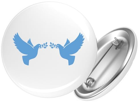 Huuraa Button Friedenstauben Geschenk | 59mm Pin Accessoire rund mit Sicherheitsnadel Ansteckbutton Accessoire Anstecknadeln für Jacken Rucksäcke