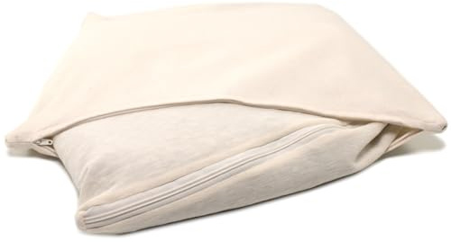 Giraffenland Cuscino di cirmolo 40x40cm cotone spigato bianco grezzo, con fodera interiore supplementare bio - Cuscino ai trucioli di pino cembro