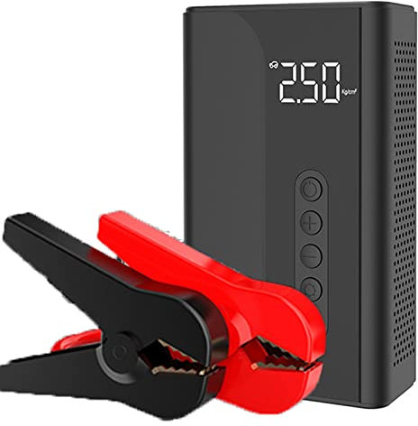 Avviatore Batteria Auto 1000A 10400mAh Portatile Booster Avviamento Auto Professionale per 5L Benzina e 3L Diesel Motori con Display e 12V Batteria al Litio,Black,164.5x99x49.5mm