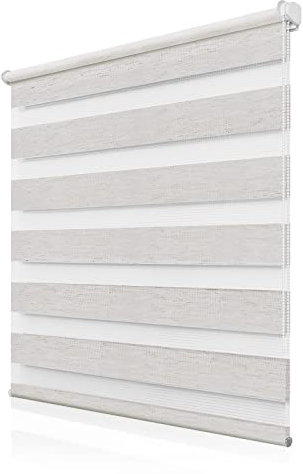 Doppelrollo Klemmfix ohne Bohren 50x110cm(BxH), Rollos für Fenster ohne Bohren Natur, Duo Rollo Klemmrollo, Lichtdurchlässig & Sichtschutz,Fenster Rollos für Innen