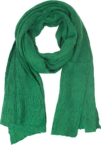 fashionchimp Damschal, flauschig-warm mit Wolle, Winter-Schal in Uni-Farben, Basic-Accessoire (Grün)