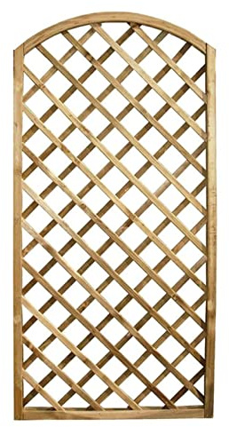 Mondo Viro Panneau Rectangulaire avec Arc Supérieur Grillé en Bois de Pin Imprégné - Le Complément d'Meubles Modulaires pour Intérieur et Extérieur (Semi Arc)