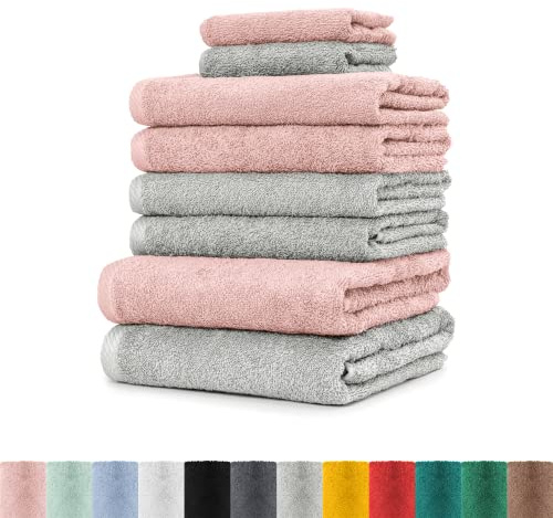 BaSaTex 8er Pack Handtuch Komplett-Set Handtücher Frottee Öko-Tex