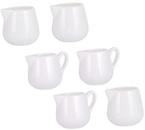 Yardwe Tazze Da Latte in Ceramica Manico e Senza, Set 6 Pezzi, Brocche Per Caffè e Panna, Bicchieri Pratici Per Salse e Bevande, Per Casa, Bar e Ristoranti