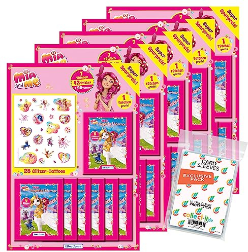 collect-it.de MY HOME OF CARDS + TOYS Exklusive Aufbewahrungshüllen im Bundle mit Mia and Me - Serie 8 - Mias Magische Einhörner - Sammelsticker - 5 Multipack