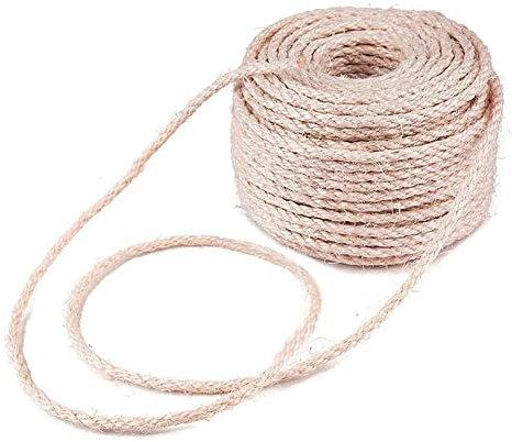 Corda in sisal per gatti, corda in sisal naturale per la sostituzione 'albero del tiragraffi, corda per riparare, recuperare o graffiare, accessori per la casa, diametro 4mm/6mm