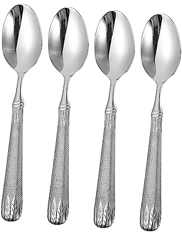 RORPOIR 4pcs Stainless Steel Table Spoon Meal Spoon Daily Dining and Food Serving Occasions