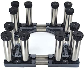 Base multifuncional con patas elevadas de 4/8/12 Base para lavadora Secadora y refrigerador a prueba de humedad Bandejas para el piso Silencio antivibración Longitud/ancho 48-66 cm Bandejas para ref
