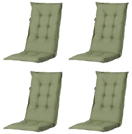 Madison 4er Set Hochlehner Auflagen, Bequeme und Stilvolle Gartenstuhlauflage für Holz-,Stahl-, Oder Kunststoffstühle, Sitzauflage - Indoor/Outdoor Stuhlpolster