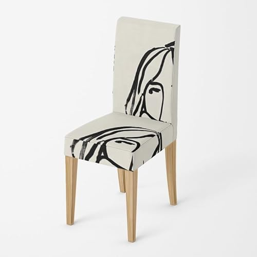 Stuhlhussen Schwarz Weiß Stuhlüberzug Weich Spandex Stuhlhussen Schwingstühle Stuhlbezug Waschbar Stuhl überzug Abnehmbare Stuhlbezüge mit Gummiband Hussen für Stühle Stuhlhussen 8er Set