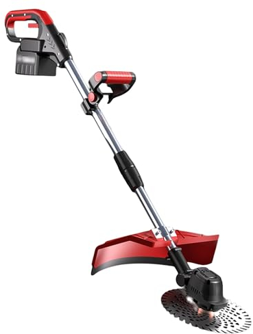 Weed Wacker a Batería, Desbrozadora Sin Hilo 3 En 1, Desbrozadora con Cuchilla y Cargador, Recortadoras Eléctricas De Altura Ajustable para Podar y Recortar(One Battery)