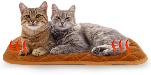 NAMOTEK Self-Warming Cat Pad Indoor/Outdoor Super Soft Self Heating Pet Mat Washable Thermal Pad for Cat & Dog 75 x 50 cm