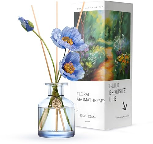 Profumi Ambiente Casa, Profumatore Ambiente Bastoncini, Profumatore Bagno per soggiorno Studio Decorazione del Bagno, Profumo di Bergamotto Rosa Cedro, Con Fiori Eterni e Bastoncini per Diffusori