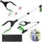 Pinzas Extensibles Larga,Plegable Herramienta de Captura,Brazo Más Largo para Recoger Basura, para los Viejos, Discapacitados y Trabajadores Sanitarios,Aleación Aluminio 82 cm(Verde)