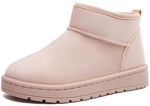 FUPPIA Girls Boots Warm Lightweight Winter Thick Sole Ankle Boots Comfortable Shoes for Little Big Kids Pink Size 11