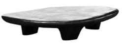 Table basse ovale, design rétro créatif galets, idéale pour le salon, table d'appoint, table d'appoint – finition noire