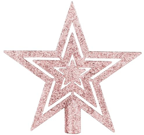 VEYLIN Weihnachtsbaumspitze – Roségoldener Stern für Weihnachtsdekorationen