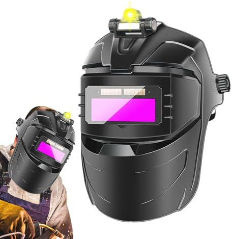 Generico Casco Saldatore,Casco da Saldatura Antiabbagliante - Protezione Regolabile per Lavori Metalli Edilizia Riparazioni Auto
