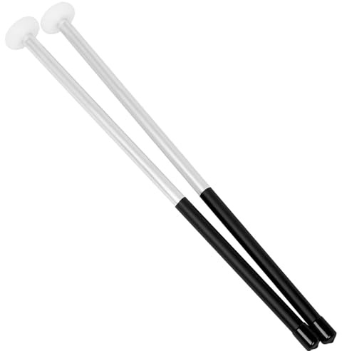 1 paire de baguettes de batterie professionnelles en caoutchouc et métal, accessoires pour batteurs professionnels et débutants, maillets timbales