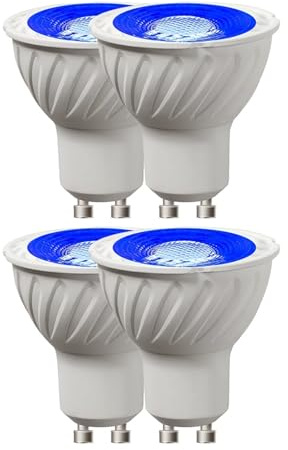 eufeifeiegds 4x Rot Grün Gelb LED Licht Spot Birne GU10 5W Musik Zimmer KTV Hause Dekoration Schlafzimmer Wohnzimmer Urlaub Beleuchtung lampen(Blu)