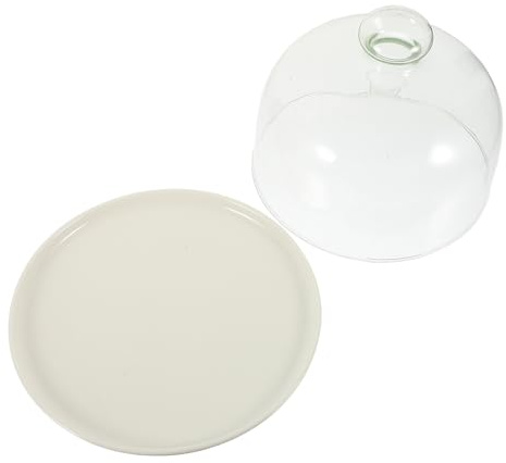 Gatuida Présentoir Gâteau avec Cloche Verre Transparent Plateau de Service Pâtisserie Polyvalent pour Fruits Desserts et Snacks Design Simple et Facile à Nettoyer et Réutilisable
