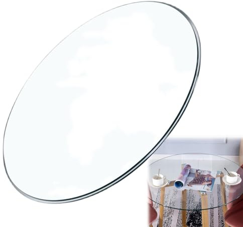 Robuste Tischplatte aus gehärtetem Glas, rund, 38 cm - 100 cm, klar, stabil und druckbeständig, für Esstische, Kaffee- und Gartentische – Premium-Qualität