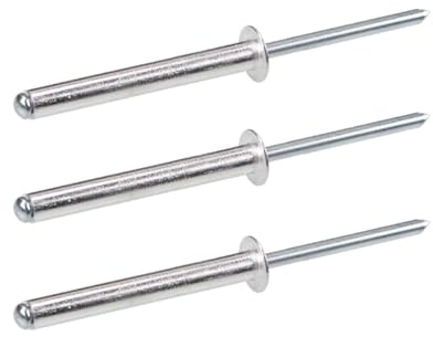 Rivetti Ciechi Estesi da 6 mm, 50 Pezzi, Rivetti a Testa Bombata, Impugnatura in Alluminio, Rivetti a Strappo con Anima in Ferro for Interni, Esterni, Edilizia(6.0X25.0mm)