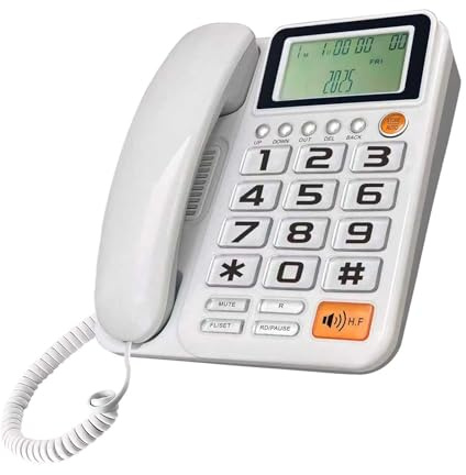 ZUJIABAO Schnurgebundenes Telefon Basic Festnetztelefon für Senioren Analog Heimtelefon mit Anrufanzeige Kleiner Schreibtisch Gästezimmer Telefon Große Taste Haustelefon