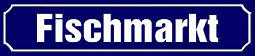 Schatzmix Blechschild Straßenschild Fischmarkt Metallschild 46x10 cm Wanddeko tin Sign