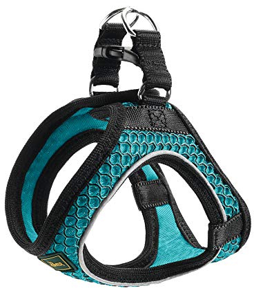 HUNTER HILO COMFORT Geschirr für kleine Hunde mit Netzmaterial und reflektierenden Elementen, türkis, S