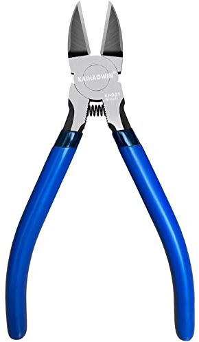 KAIHAOWIN Seitenschneider,Elektronik Drahtschneider 160mm,Schneiderzange für Modell,Kleiner Seitenschneider für Weiche Drähte,Blau