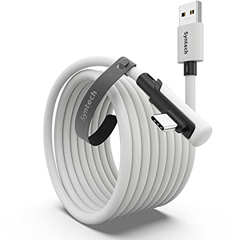 Syntech Link Cable 5m Compatible with Oculus/Meta Quest 3/Meta Quest 3S, Quest2/Pro/Pico 4/Ultra Accessories and PC/SteamVR, High Speed PC Data Transfer, USB 3.0 to USB C Cable for VR Headset