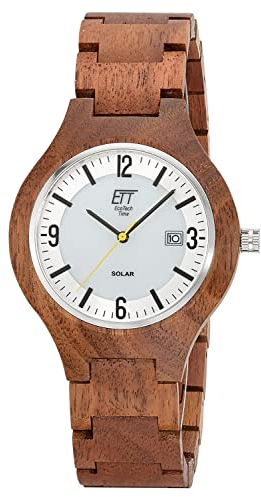ETT Eco Tech Time Solar Herren Uhr Analog mit Holz Armband EGW-12125-42SET