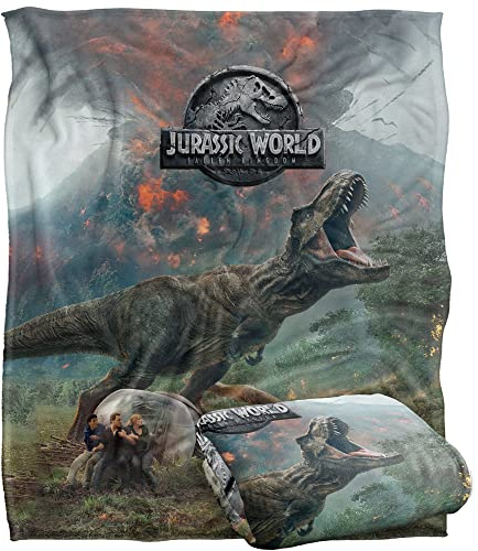 JURASSIC WORLD FALLEN KINGDOM TREX affisch silkeslen touch supermjuk filt 152 x 127 cm