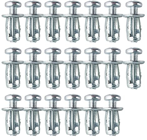 T TOOYFUL 20 Stücke Nut Expansion Mutter Thins Fixierungen Dübel M5 M6 Schraube Blütenblatt Jack Muttern für Metall - M6x25