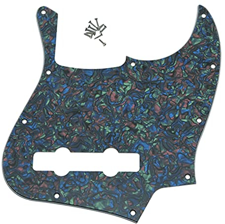 Gitarren-Kratzplatte 5 String Für Jazz J Bass Pickguard Mit Schrauben Scratch Plate Schlagbrett (Color : Abalone Pearl)