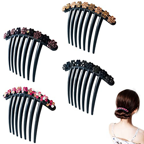 4 stycken hårstickkam, strass tänder hårkam hårsmycken, vintage huvudbonad tillbehör, för flickor kvinnor