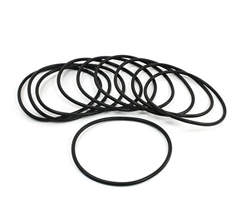 Ruilogod 10pcs ronde Croix-anneau en caoutchouc Rondelle d'étanchéité Joint Noir 87mm x 3,5 mm