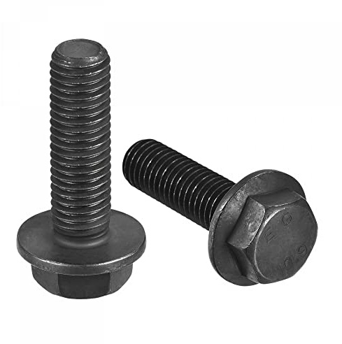 sourcing map Metric M12x40mm Hex Flange Bolts, 6pcs 10.9 Grade Carbon Steel Hexagon Head Screws