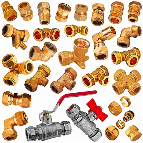 Kupplung reduzierend für Kupferrohr Außendurchmesser 18 mm mit 15 mm mit Klemmring Verschraubung Klemmverschraubung Schraub Fitting für Kupfer CU Rohr Verbinder Muffe