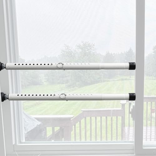 Sliding Door Security Bar 2 Pack, 16.5 to 51.2 Window Security Bar Adjustable Window Locks Security up and Down Glass Door for Vertical Sliding Windows Extends White