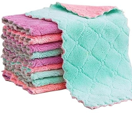 GUYANA Scrub Mommy 5/10 Piezas de paño de Cocina Absorbente de Doble Capa, paño de Limpieza doméstico no graso Bayetas (Color : 10PCS)