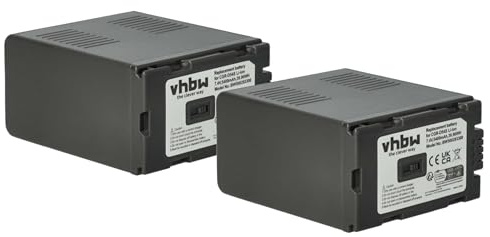 vhbw 2x batteria sostituisce Panasonic CGA-D54S, CGA-D54, CGA-D54SE, CGP-D120, CGP-D110 per videocamera camcorder (5400mAh, 7,4V, Li-Ion)