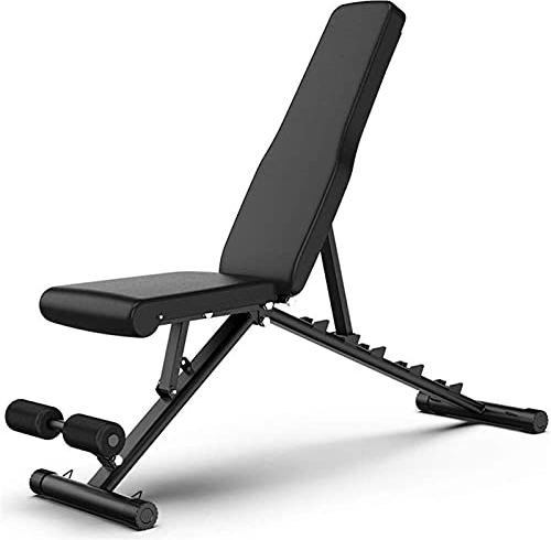KOOFUR Hantelbank, Bankdrücken, Hantelstange, Bankdrückbank, Krafttrainingsplatten, Klappbarer Hantelhocker, Multifunktionale Sit-Up-Bauchbank für Ganzkörpertraining