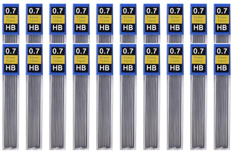 PYRUVAE 20 Schachteln Bleistiftminen 0,7 240 Minen Bruchsichere Bleistiftminen Schreiben glatt und deutlich Glatter Minenersatz