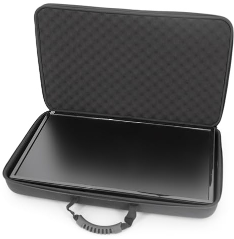 CASEMATIX Portable Monitor Case for 15.6–24 Inch Monitors or Laptops – Hard Shell EVA Screen Carry Case with Padded Foam, Fits 15.6–17.3 Inch Screens & Accessories (Black)