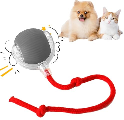 Interaktives Katzenspielzeug Katzenball, Katzenspielzeug Elektrisch Katzenball, Katzenspielzeug Selbstbeschäftigung, Automatisch Rollender Intelligenz Katzenspielzeug Ball für Katzen Hunde (Grau)