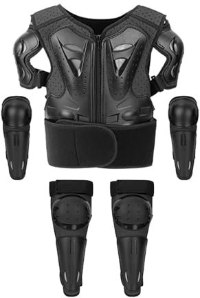 harayaa Gilet da Motociclista per Bambini, Ginocchiere, Gomitiere, per Ciclismo, Motocross